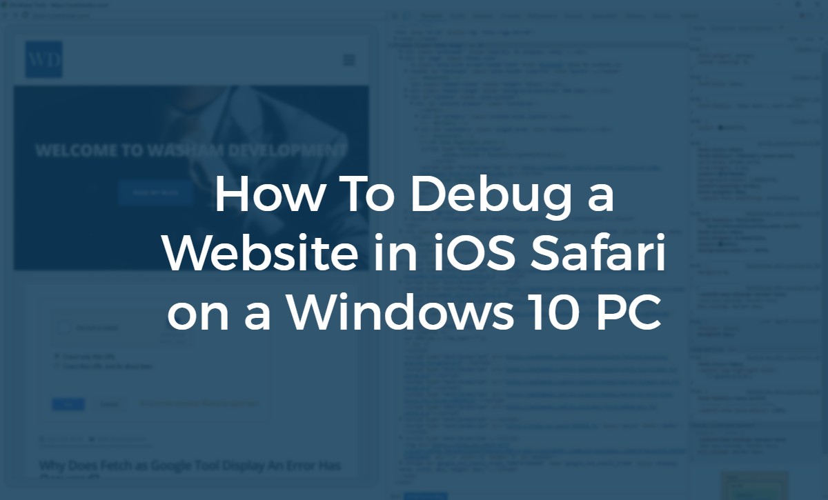 Debug a Website in iOS Safari on Windows 10